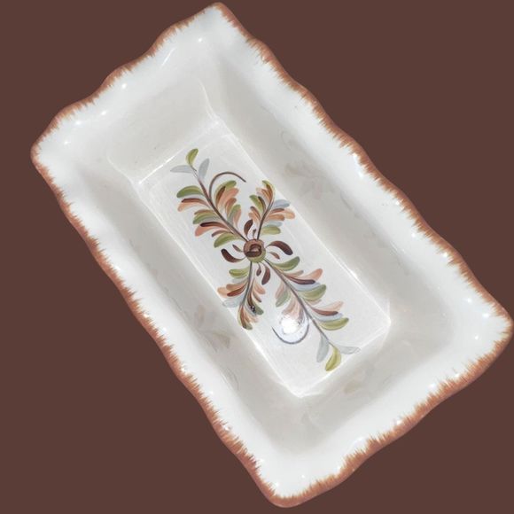 Gail Pittman ALFRESCO STONEWARE BREAD LOAF PAN Hand Painted 9.5” - Picture 1 of 5